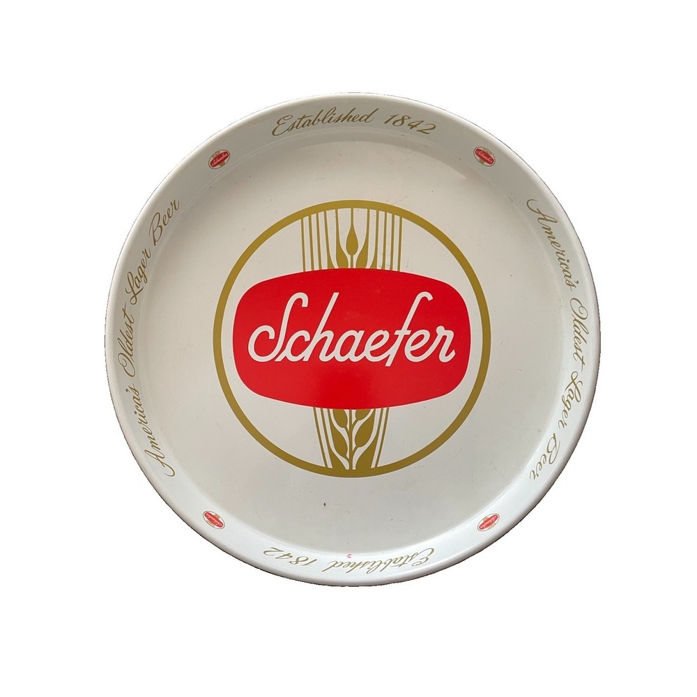 Schaefer Americas Oldest Lager Beer 11.5" Metal Beer Tray Snacks